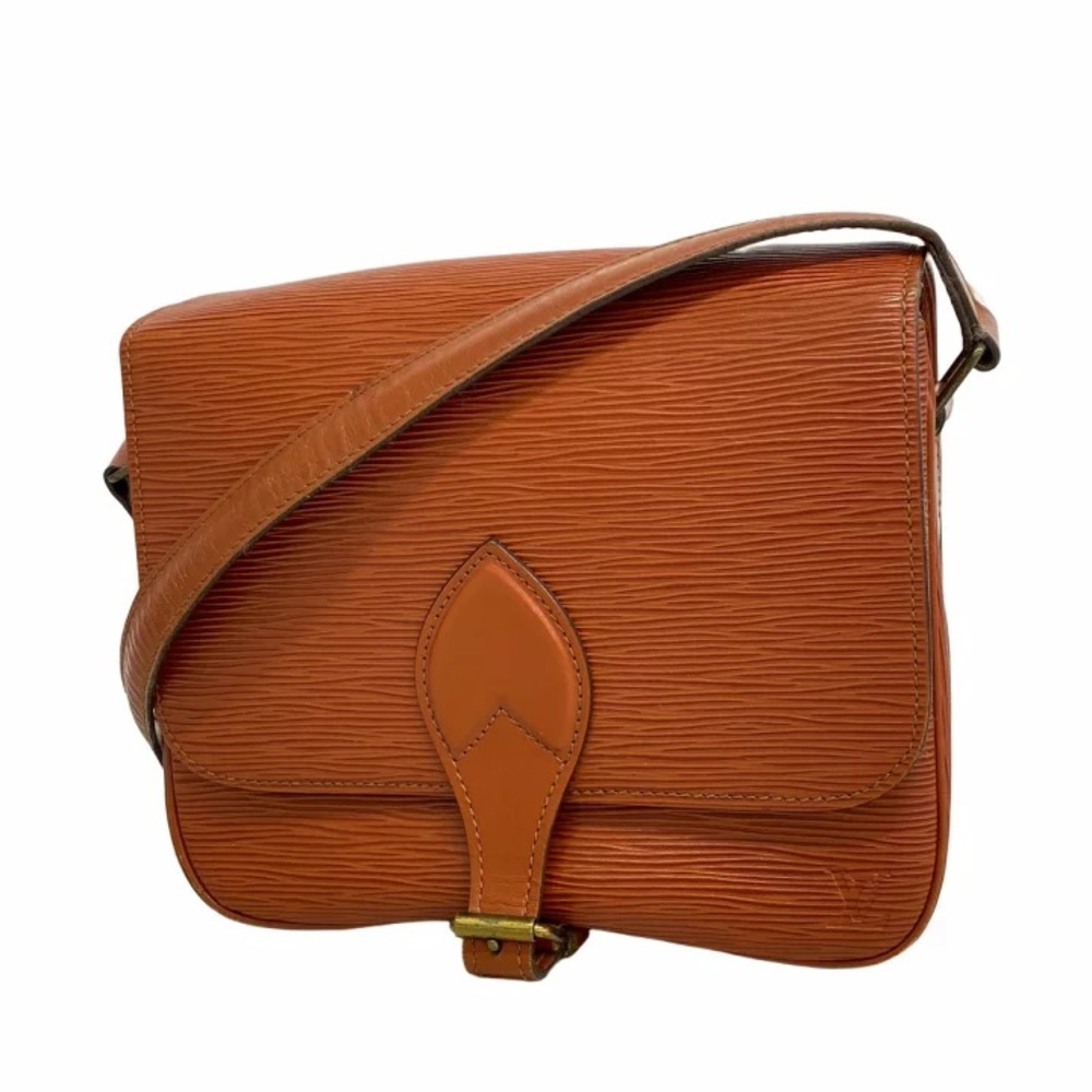 Authentic Louis Vuitton cartouchiere MM Epi leather kenya brown crossbody bag